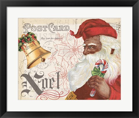 Framed Antique Holiday II Santa Print