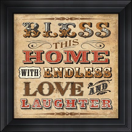 Framed Blessed I Sq Print