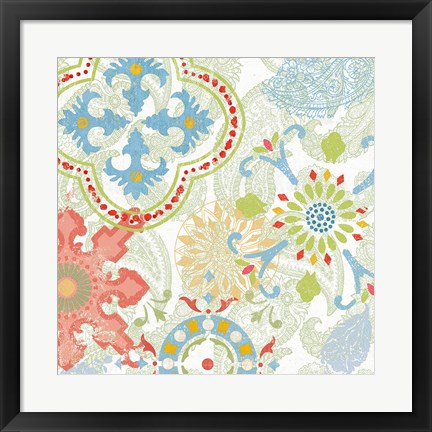 Framed Crimson Stamps III Spring Print