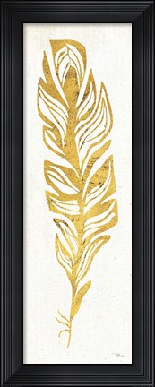 Framed Gold Water Feather II Print