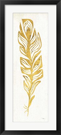 Framed Gold Water Feather II Print