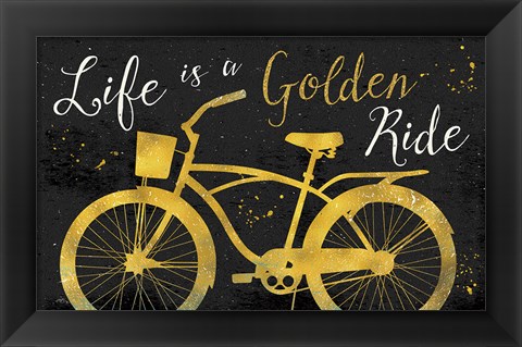 Framed Golden Ride III Dark Print