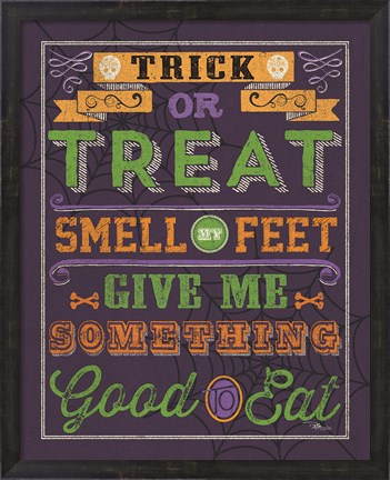 Framed Halloween Talk I Color Purple Print