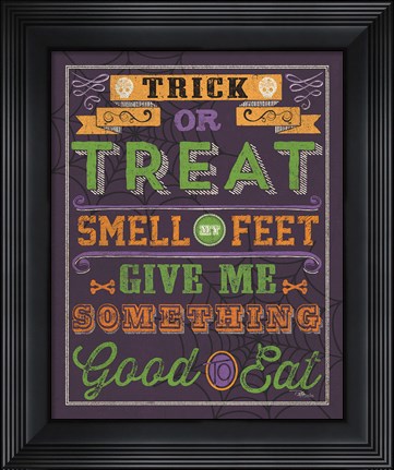Framed Halloween Talk I Color Purple Print