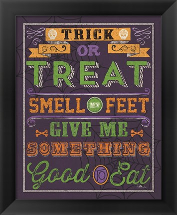 Framed Halloween Talk I Color Purple Print