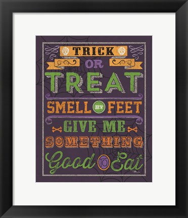 Framed Halloween Talk I Color Purple Print