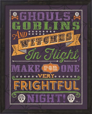 Framed Halloween Talk II Color Purple Print
