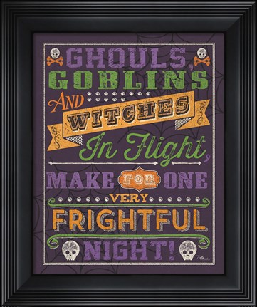 Framed Halloween Talk II Color Purple Print