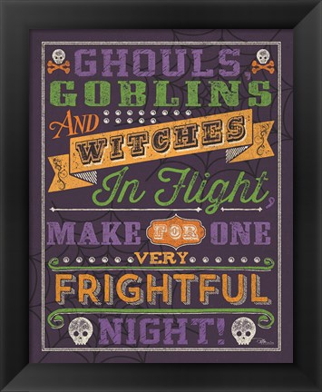 Framed Halloween Talk II Color Purple Print