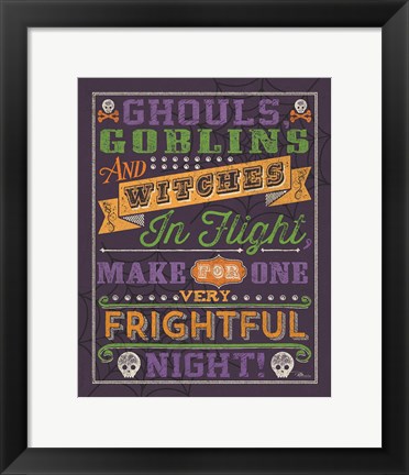 Framed Halloween Talk II Color Purple Print