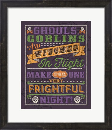 Framed Halloween Talk II Color Purple Print