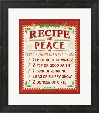 Framed Holiday Recipe II Print