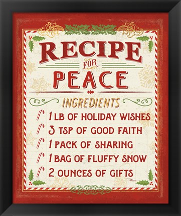 Framed Holiday Recipe II Print