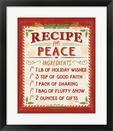 Framed Holiday Recipe II Print