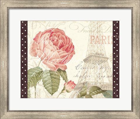 Framed La Vie En Rose I with Border Print
