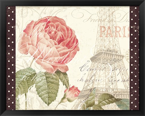 Framed La Vie En Rose I with Border Print