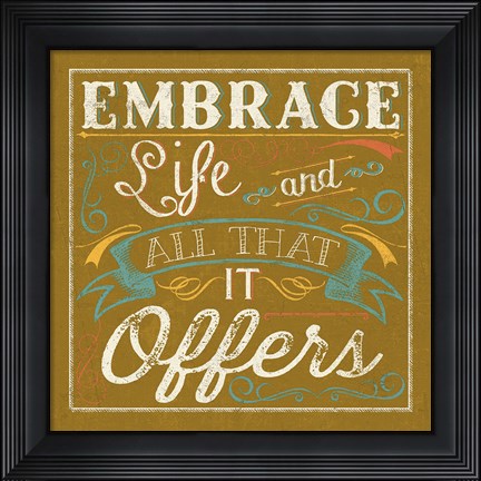Framed Life Is I Color Yellow Print