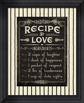Framed Life Recipies I Border Print