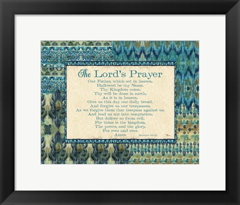 Framed Mirage III Words Blue Print