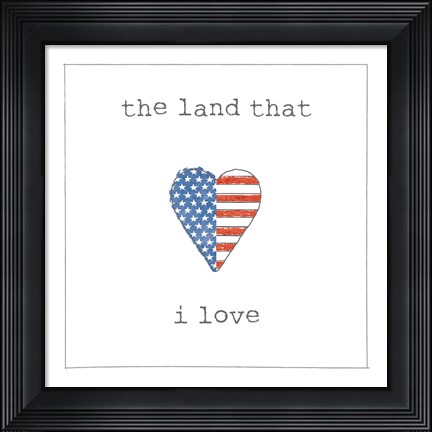 Framed USA Cuties III on White Print