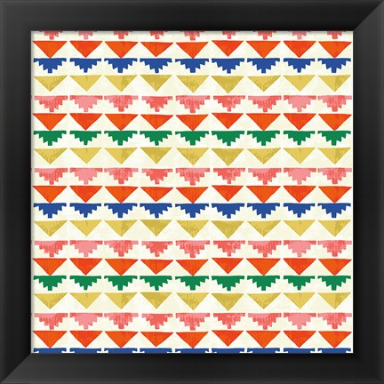 Framed Wild Wood Tiles II Bright Print