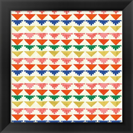 Framed Wild Wood Tiles II Bright Print