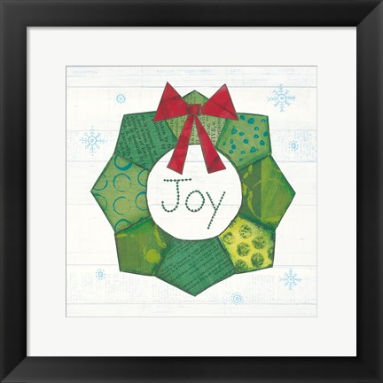 Framed Christmas Patchwork II Print