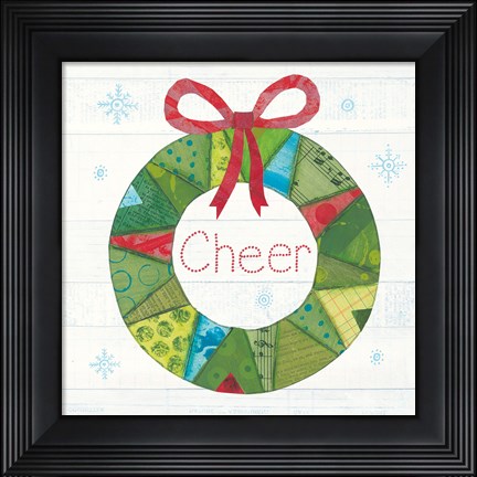 Framed Christmas Patchwork III Print