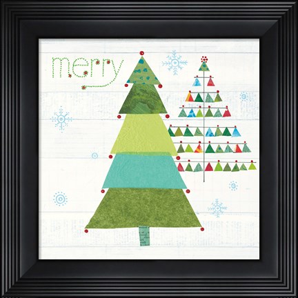 Framed Christmas Patchwork I Print
