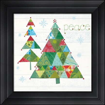 Framed Christmas Patchwork IV Print
