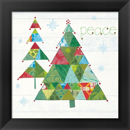 Framed Christmas Patchwork IV Print