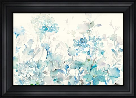 Framed Translucent Garden Blue Crop Print
