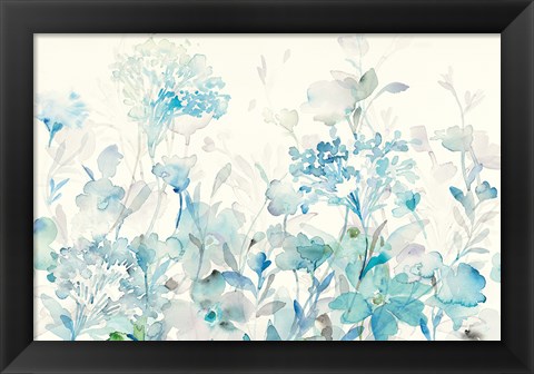 Framed Translucent Garden Blue Crop Print