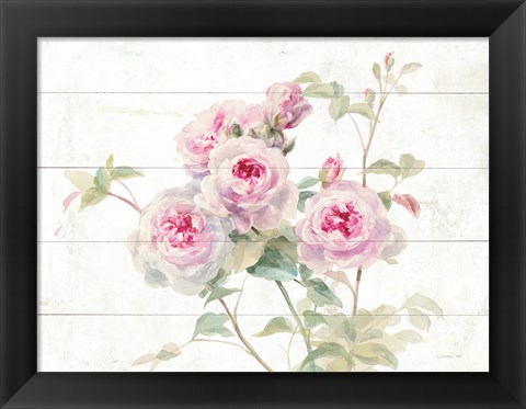 Framed Sweet Roses on Wood Print