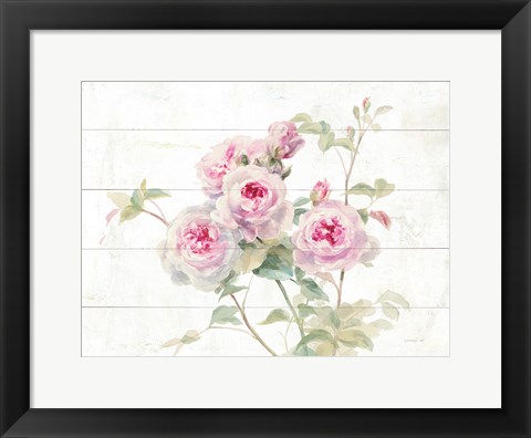 Framed Sweet Roses on Wood Print