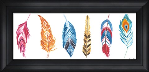 Framed Rainbow Feathers II Print