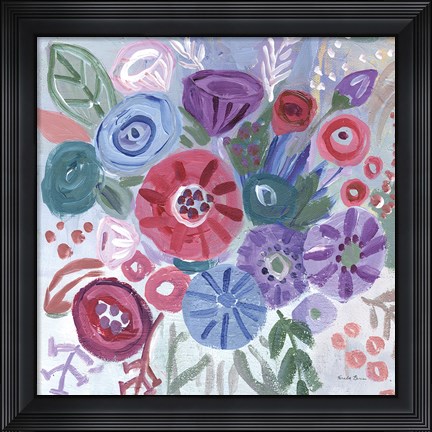 Framed Floral Jewels I Print