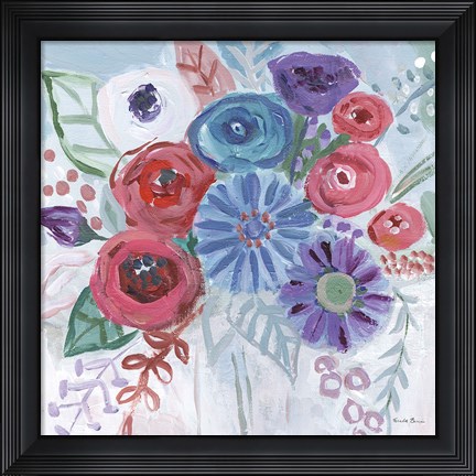 Framed Floral Jewels II Print