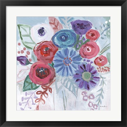 Framed Floral Jewels II Print