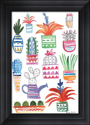 Framed Funky Cacti II Print