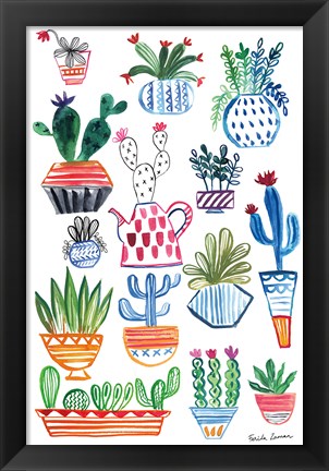 Framed Funky Cacti I Print