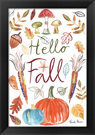 Framed Hello Fall I Print