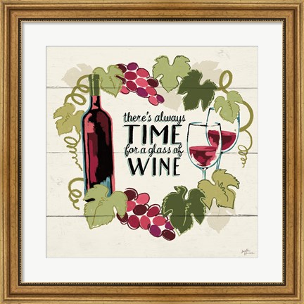 Framed Wine and Friends VI Print