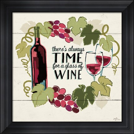 Framed Wine and Friends VI Print