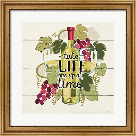 Framed Wine and Friends VII Print
