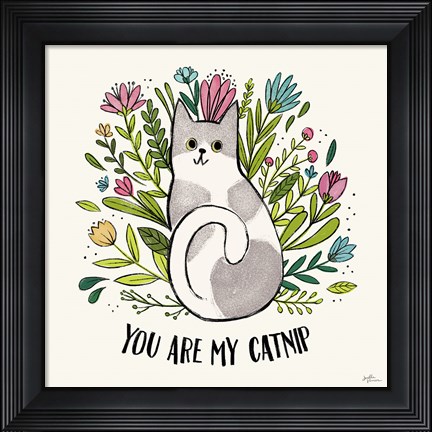 Framed Purrfect Garden II Print