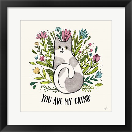 Framed Purrfect Garden II Print