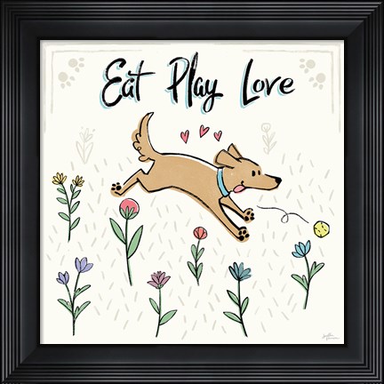 Framed Dogs in the Garden II Print
