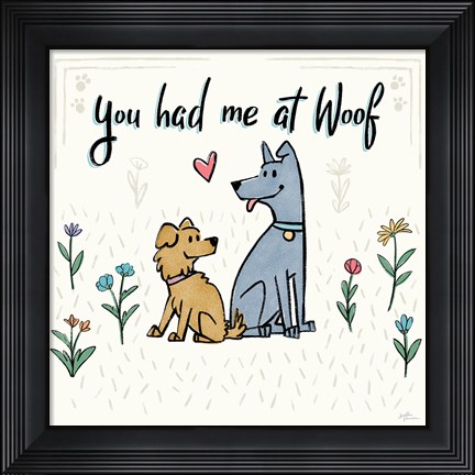 Framed Dogs in the Garden III Print