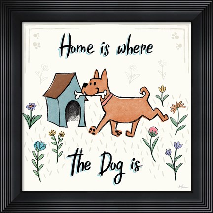 Framed Dogs in the Garden V Print